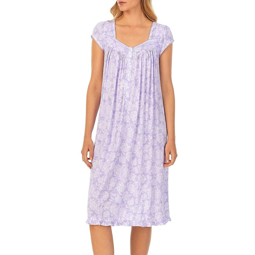 Eileen West Waltz Floral Jersey Nightgown