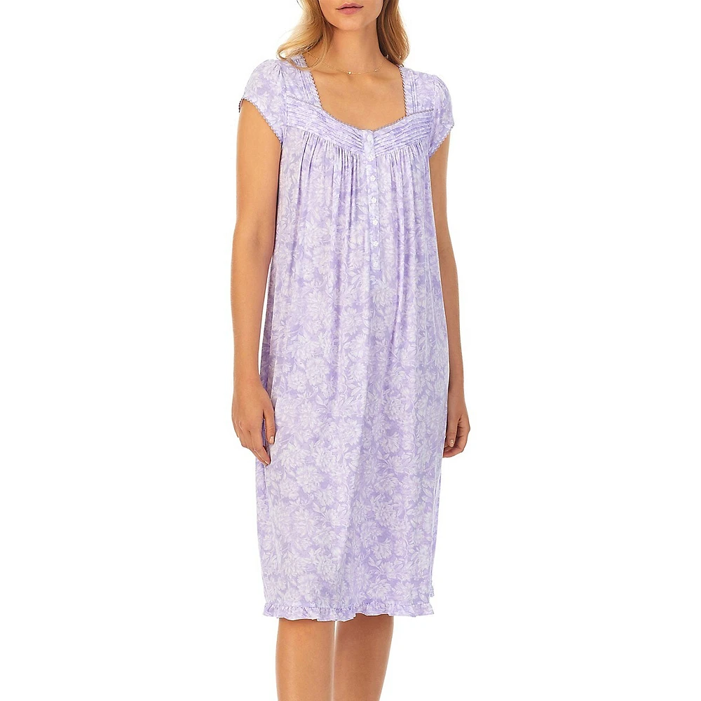 Eileen West Waltz Floral Jersey Nightgown