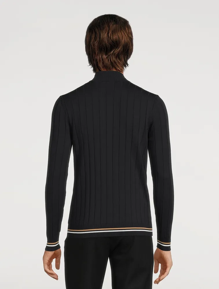 ELEVENTY Cotton Half-Zip Sweater