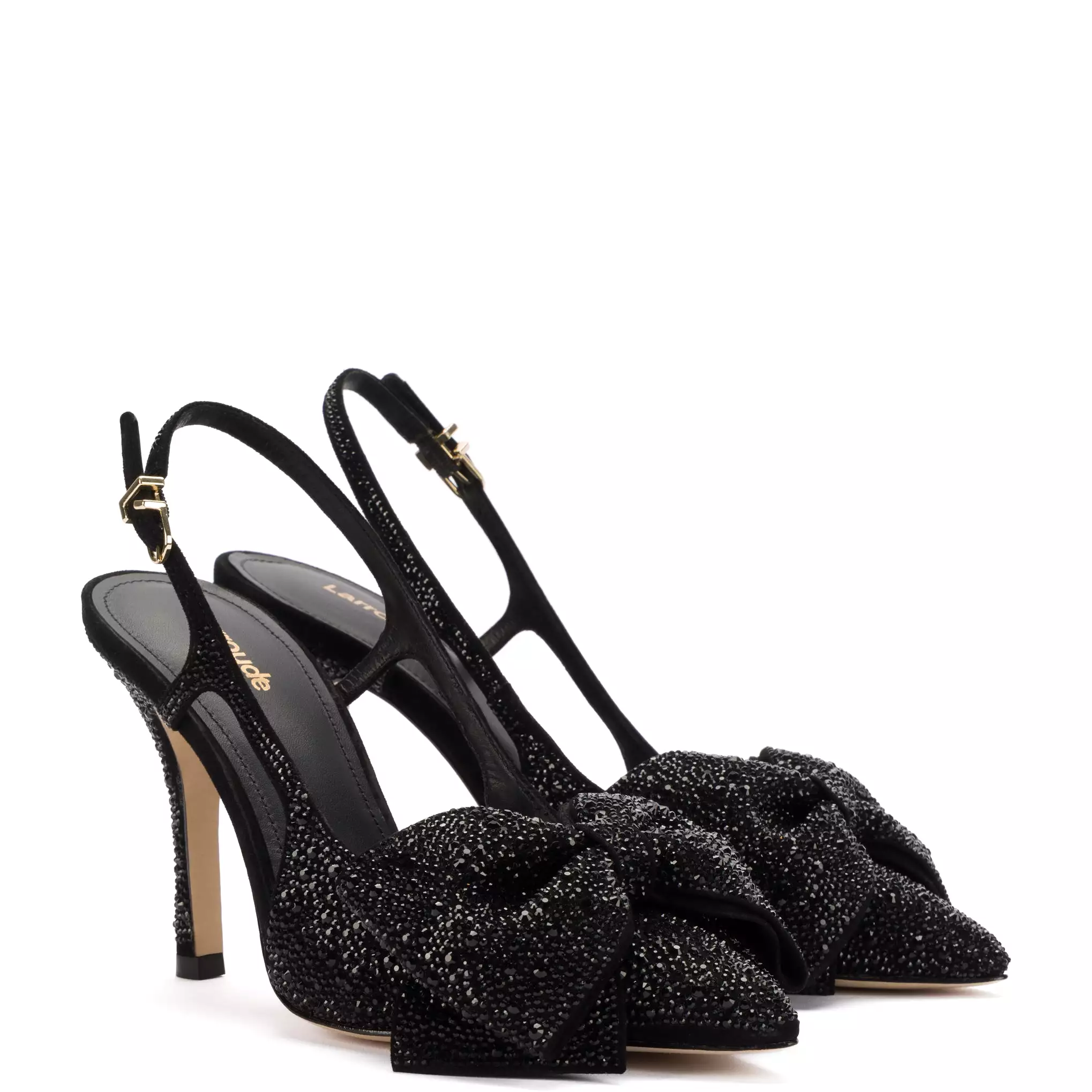 Elle Crystal Pump In Black Suede