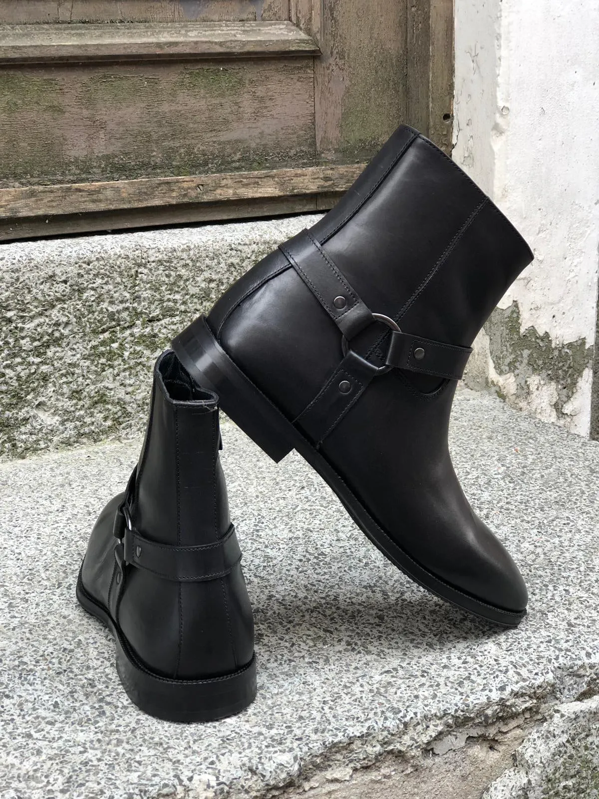 Eva Black Leather Boots