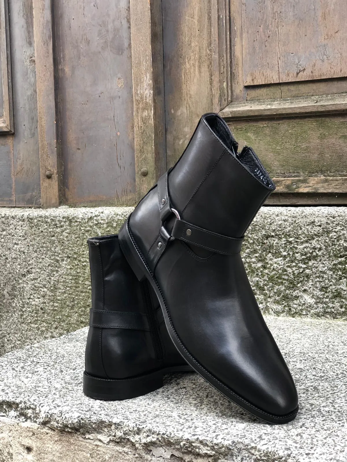 Eva Black Leather Boots