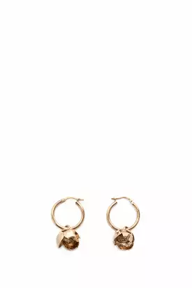 Exclusive Camellia Flower Hoop Earrings In Gold