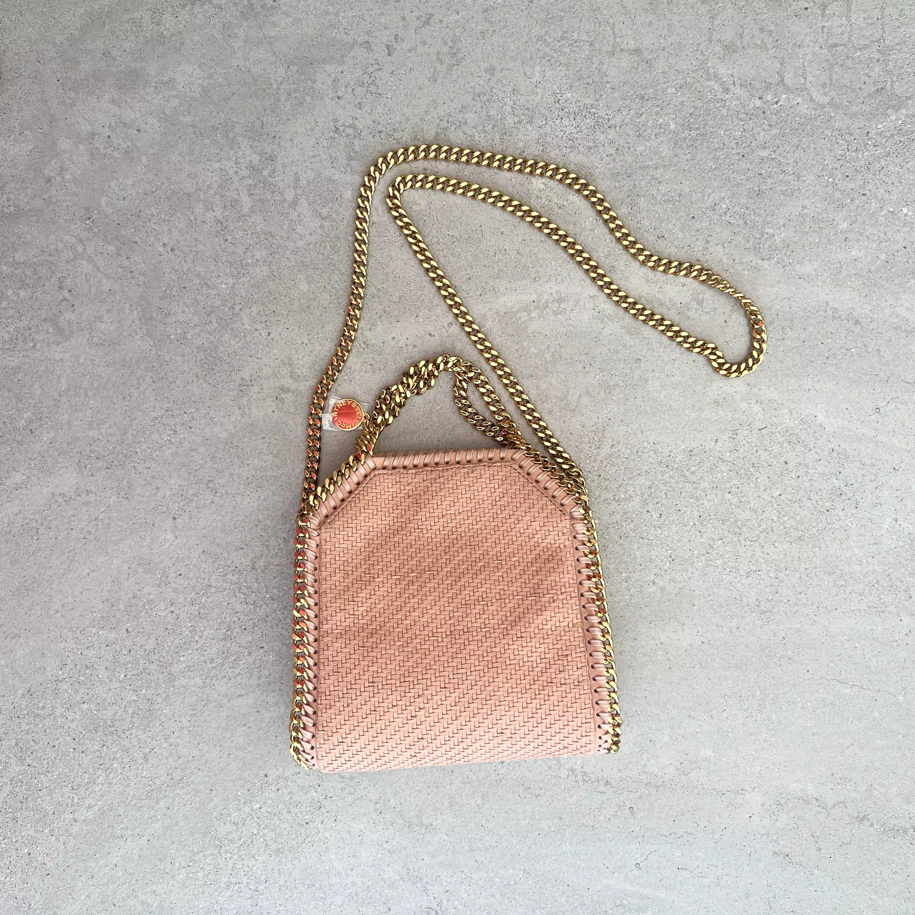 Falabella Tiny Tote in Vegan Woven Suede , Blush