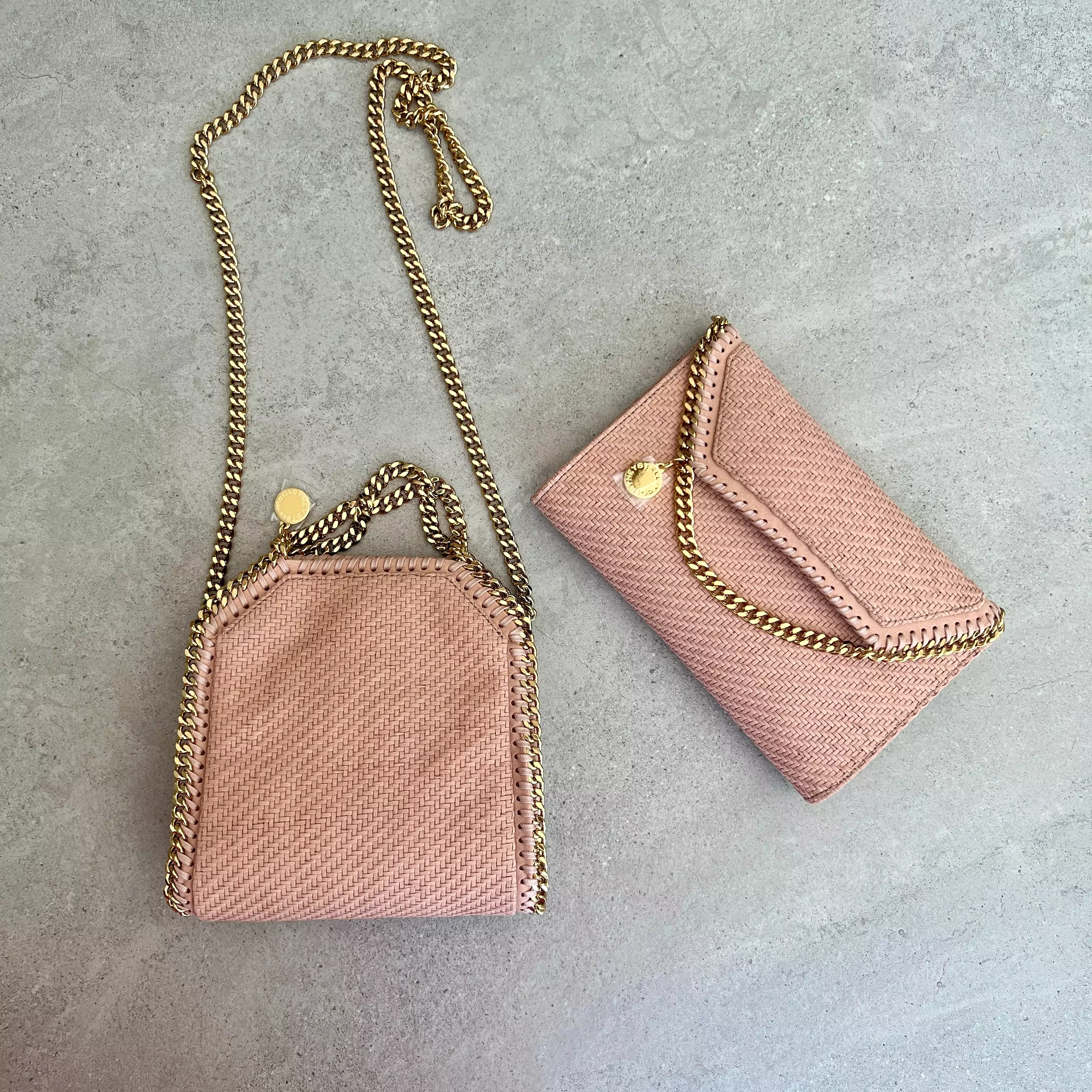 Falabella Tiny Tote in Vegan Woven Suede , Blush