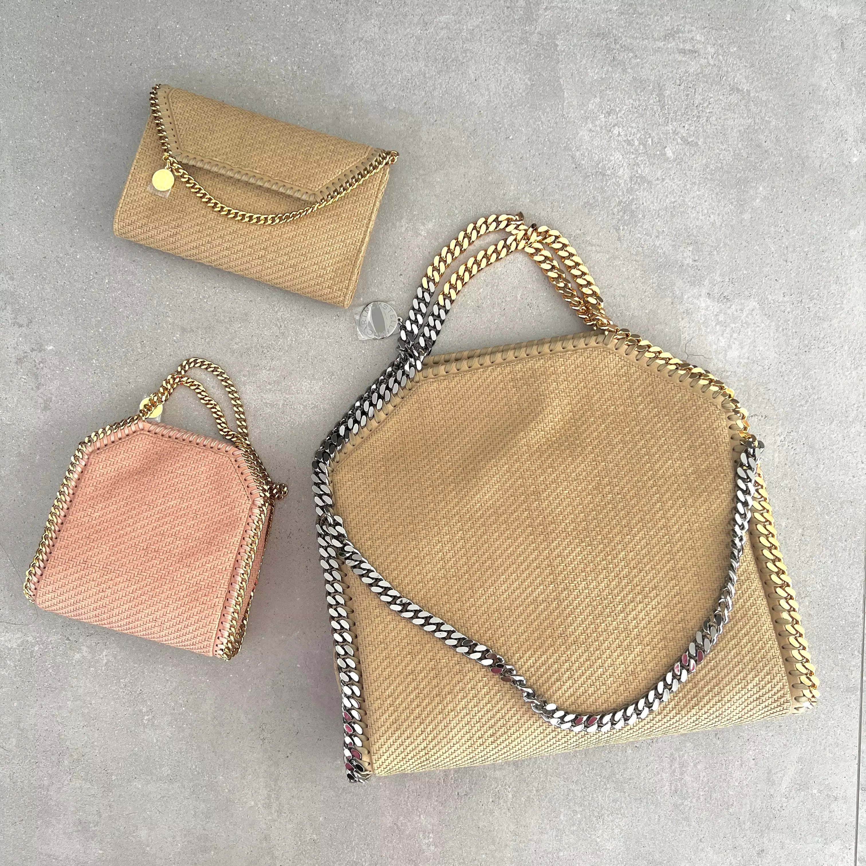 Falabella Tiny Tote in Vegan Woven Suede , Blush