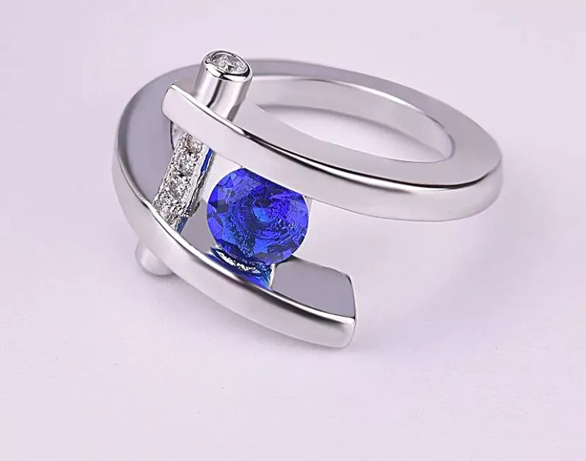 Fashion Crystal Finger Ring Unique Style Female Blue Ring -S546507