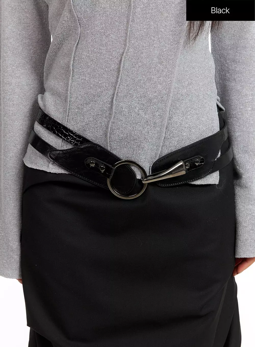 Faux Leather Ring Belt CF407