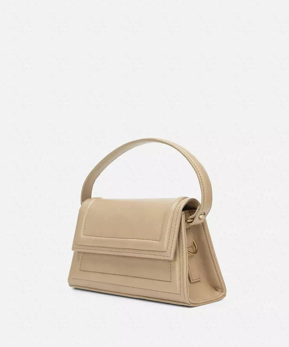 Faux Leather Top Handle Bag