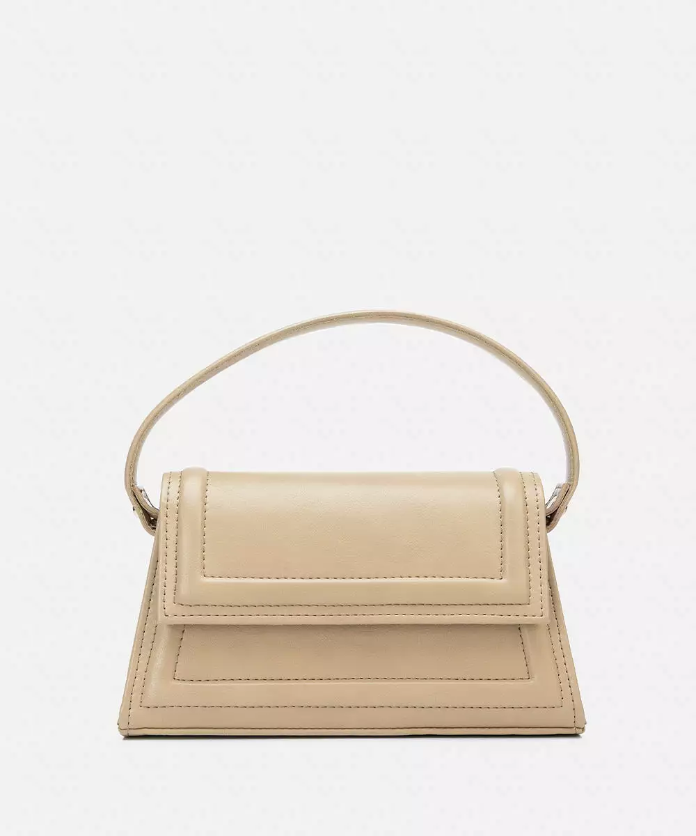 Faux Leather Top Handle Bag