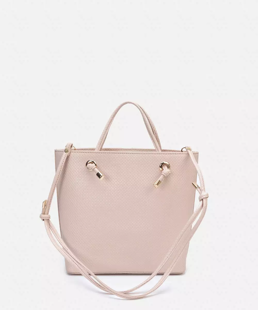 Faux Leather Top Handle Bag