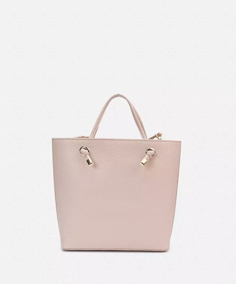 Faux Leather Top Handle Bag