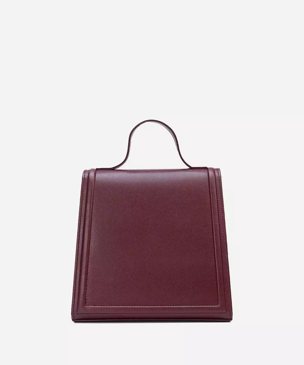 Faux Leather Top Handle Bag