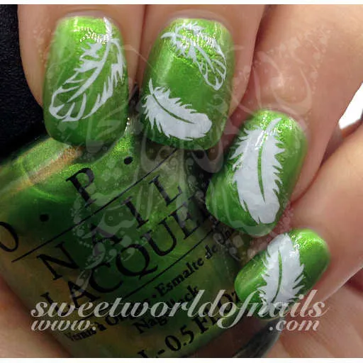 Feather Nail Art White Feather Water Decals Water Slides