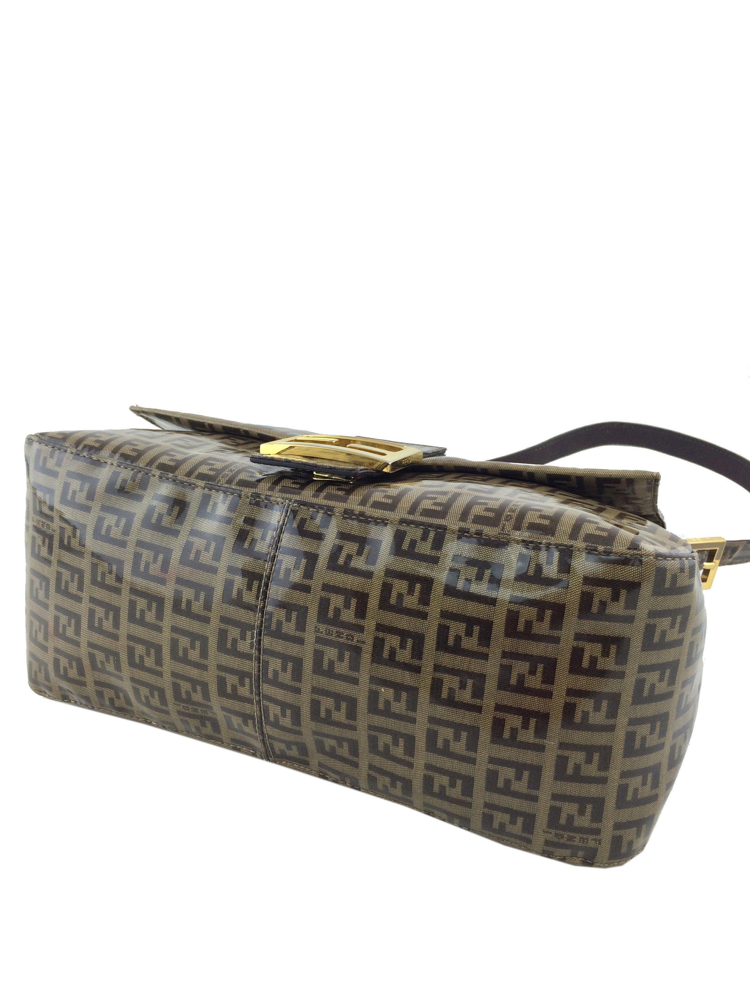 Fendi Zucchino Coated Canvas Large Mama Baguette