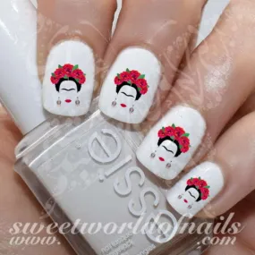 Frida Kahlo Nail Art Nail water decals transfers