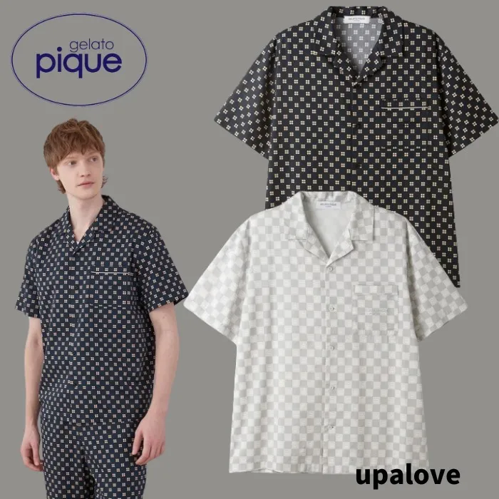 gelato pique  |Dots Cotton Short Sleeves Logo Shirts