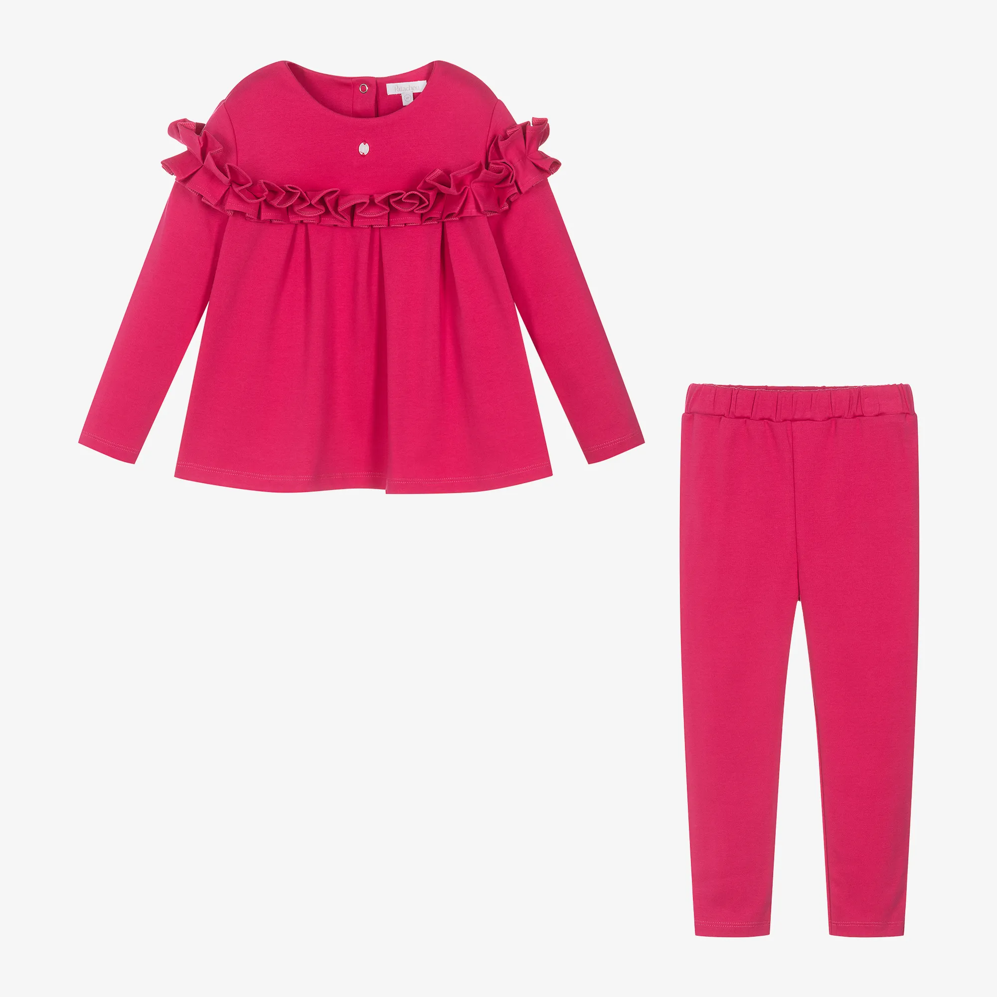 Girls Pink Cotton Leggings Set