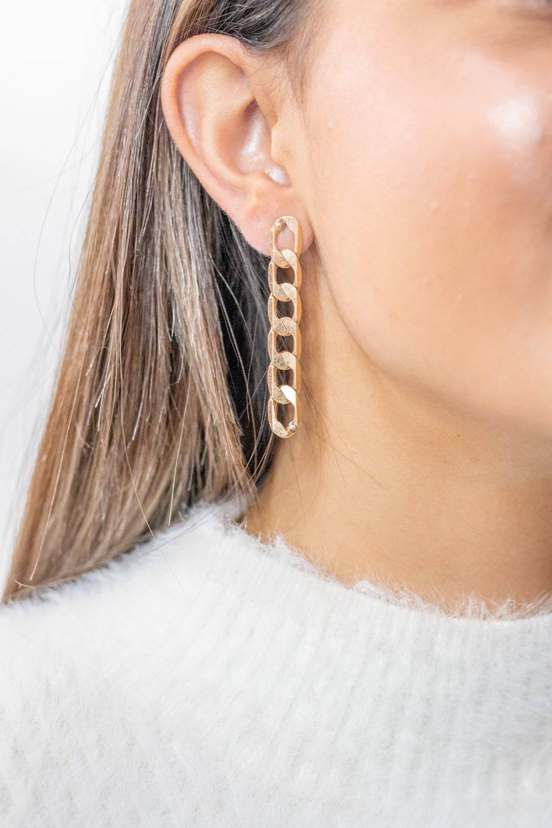 Gold Chain Link Earrings