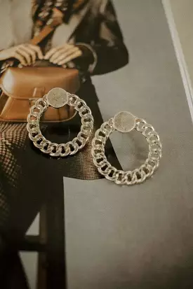 Gold Chain Link Stud Hoops