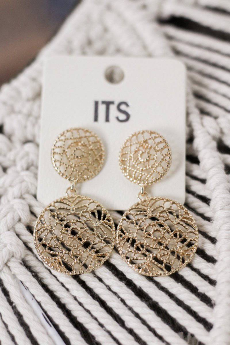 Gold Crochet Design Earrings