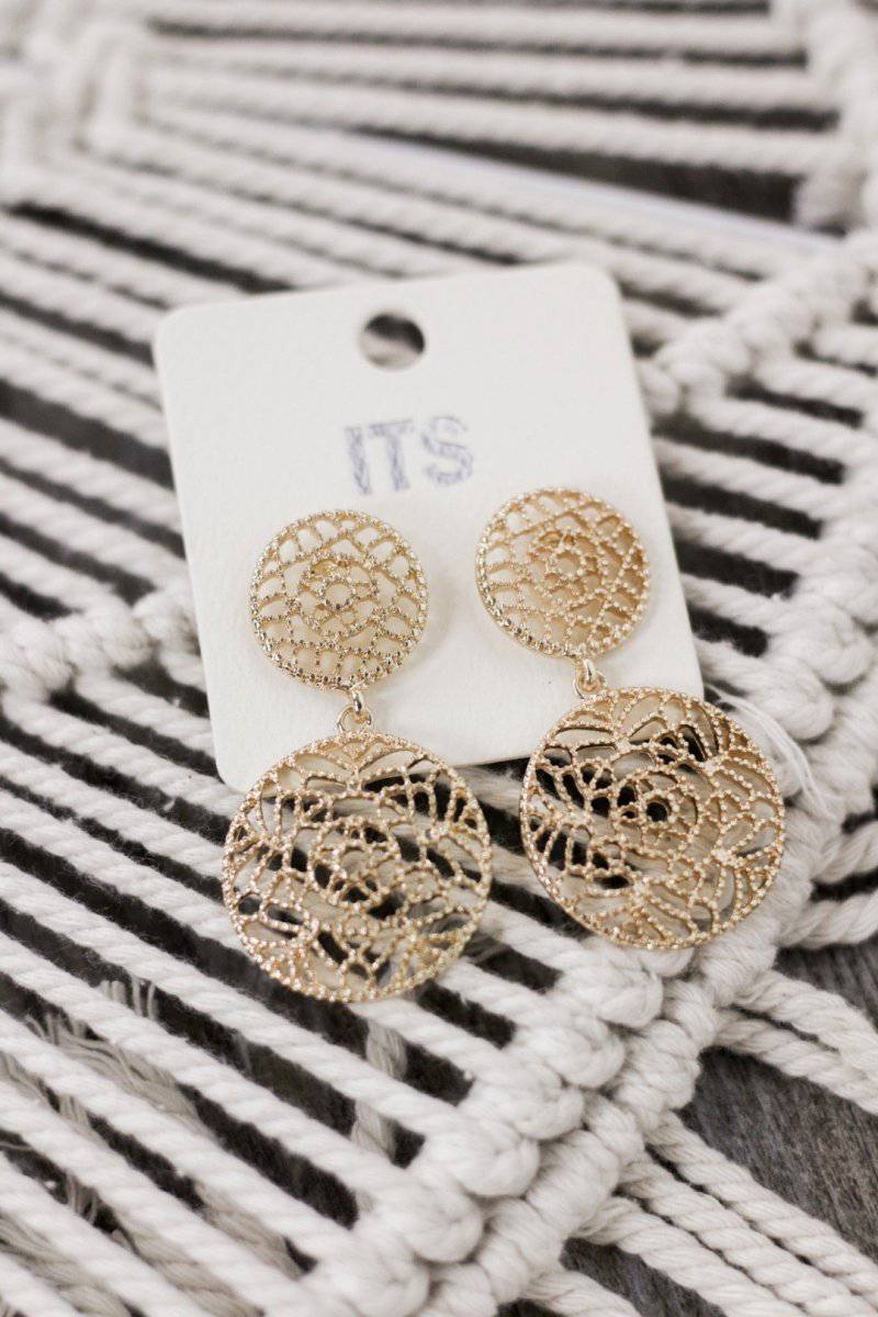 Gold Crochet Design Earrings