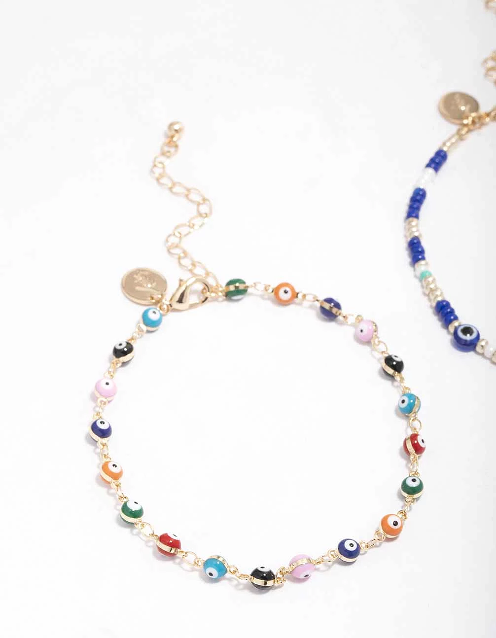 Gold Evil Eye Anklet Pack