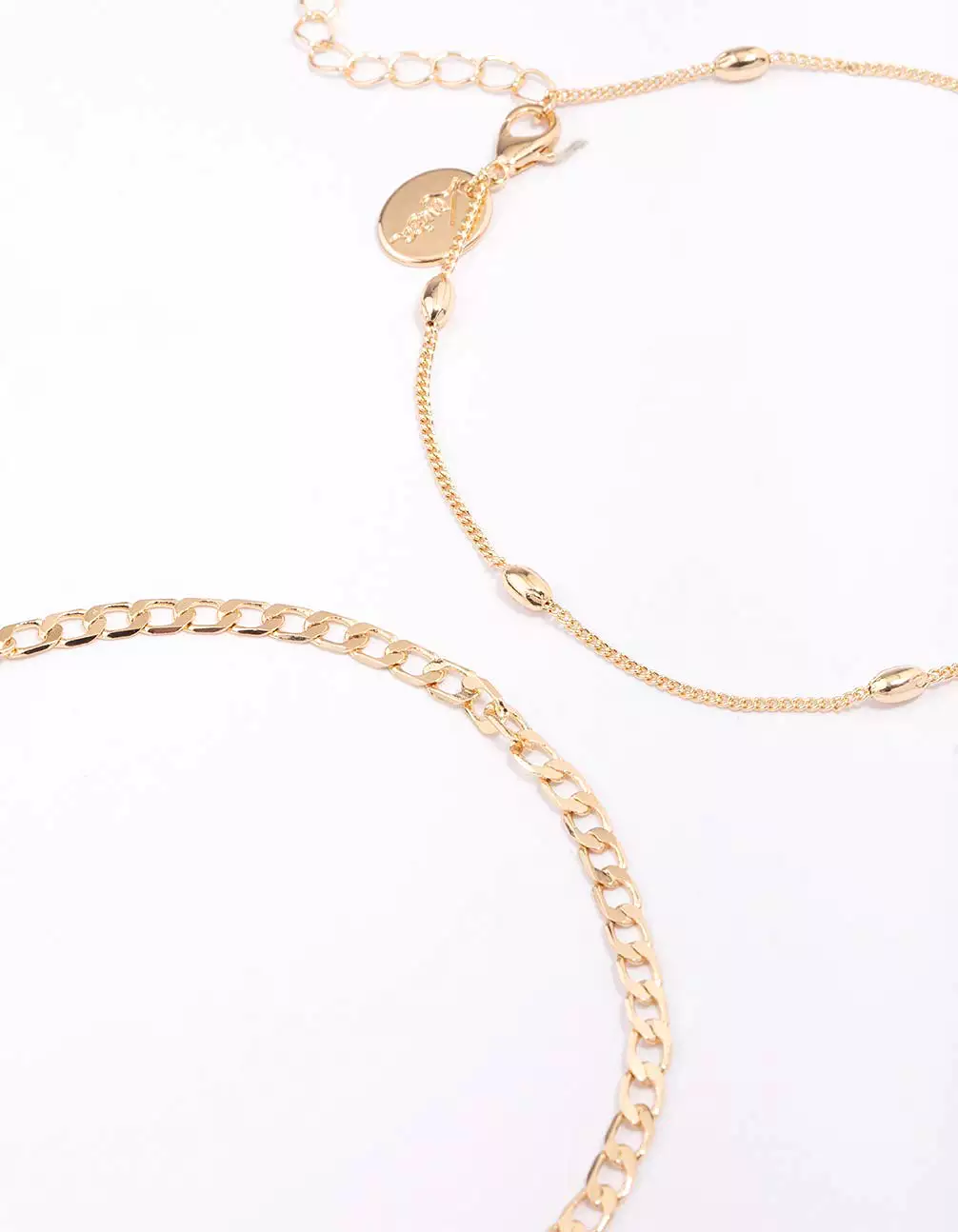 Gold Mixed Star Chain Anklet 3-Pack