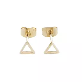 Gold Open Triangle Stud Earrings