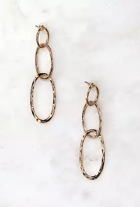 Gold Oval Chain Link Earrings