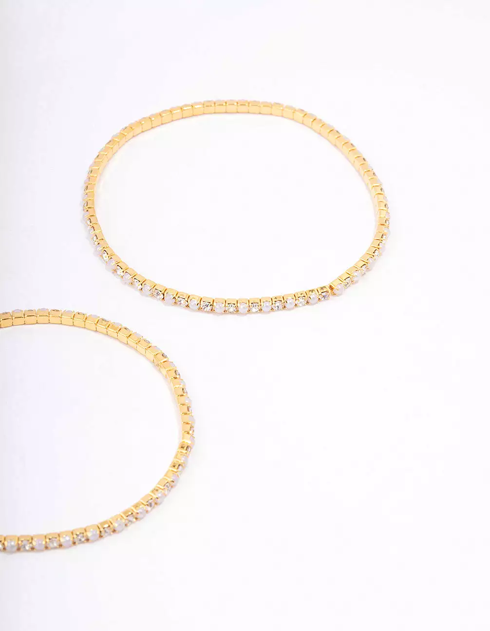 Gold Plated Alternating Mini Cubic Zirconia Pearl Bangle