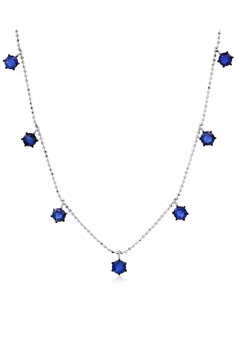 GRAZIELA Blue Sapphire Floating Necklace