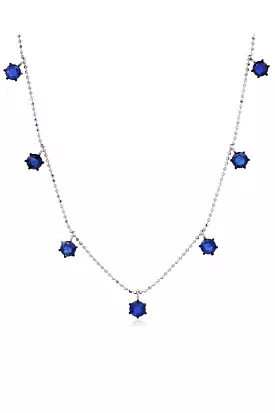 GRAZIELA Blue Sapphire Floating Necklace