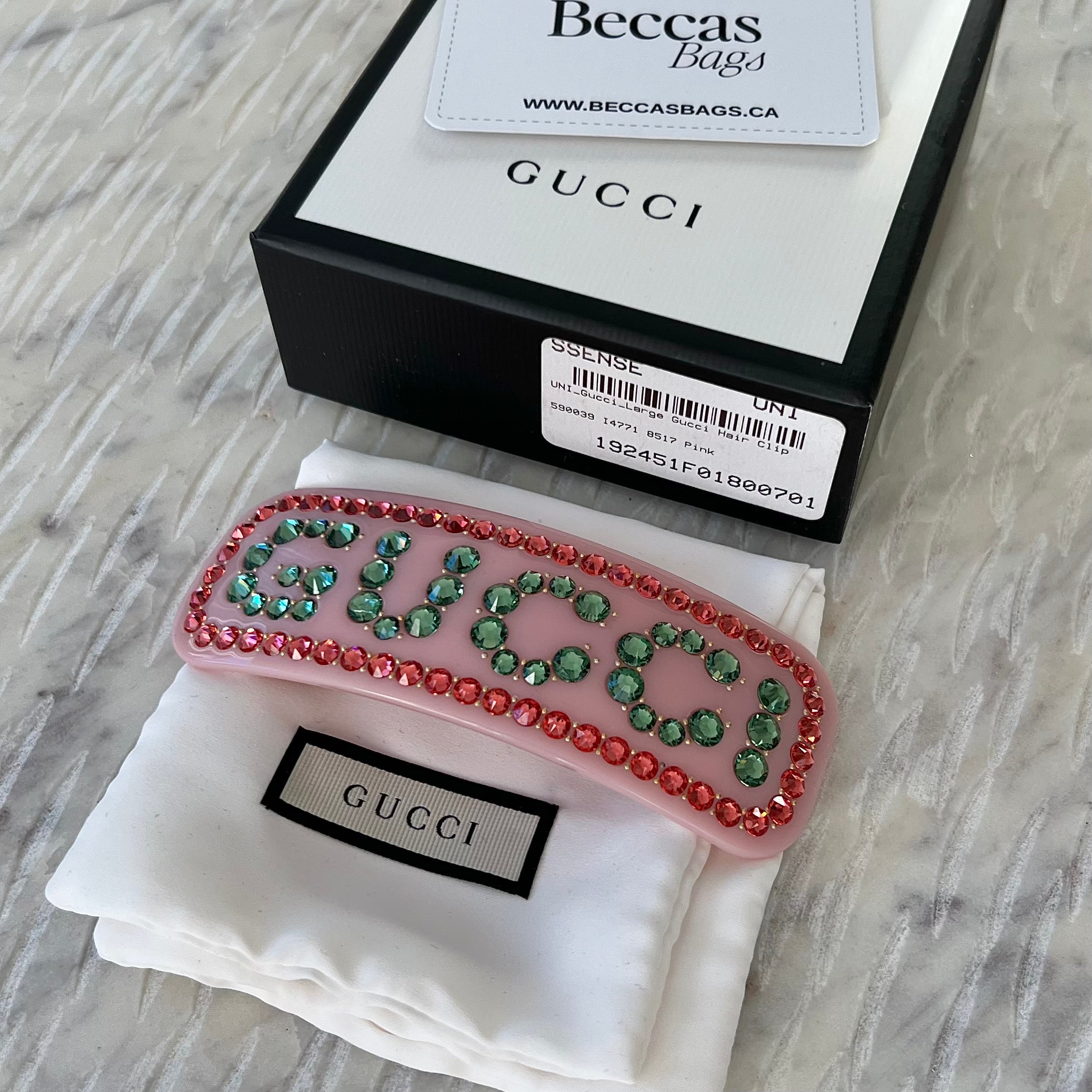 GUCCI Crystal Embellished Hair Clip