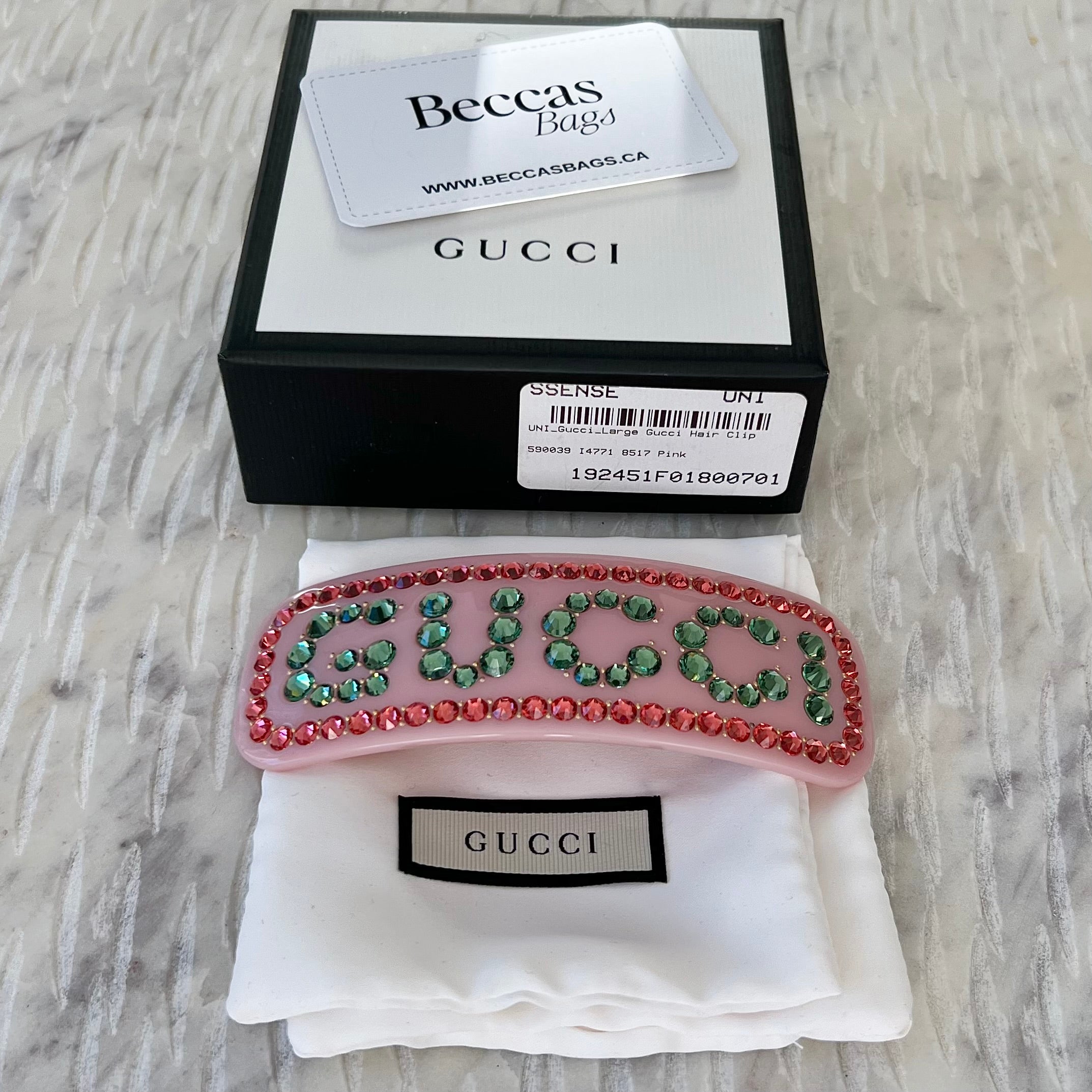 GUCCI Crystal Embellished Hair Clip