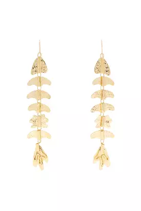 Hand Hammered Chain Earring - Brass