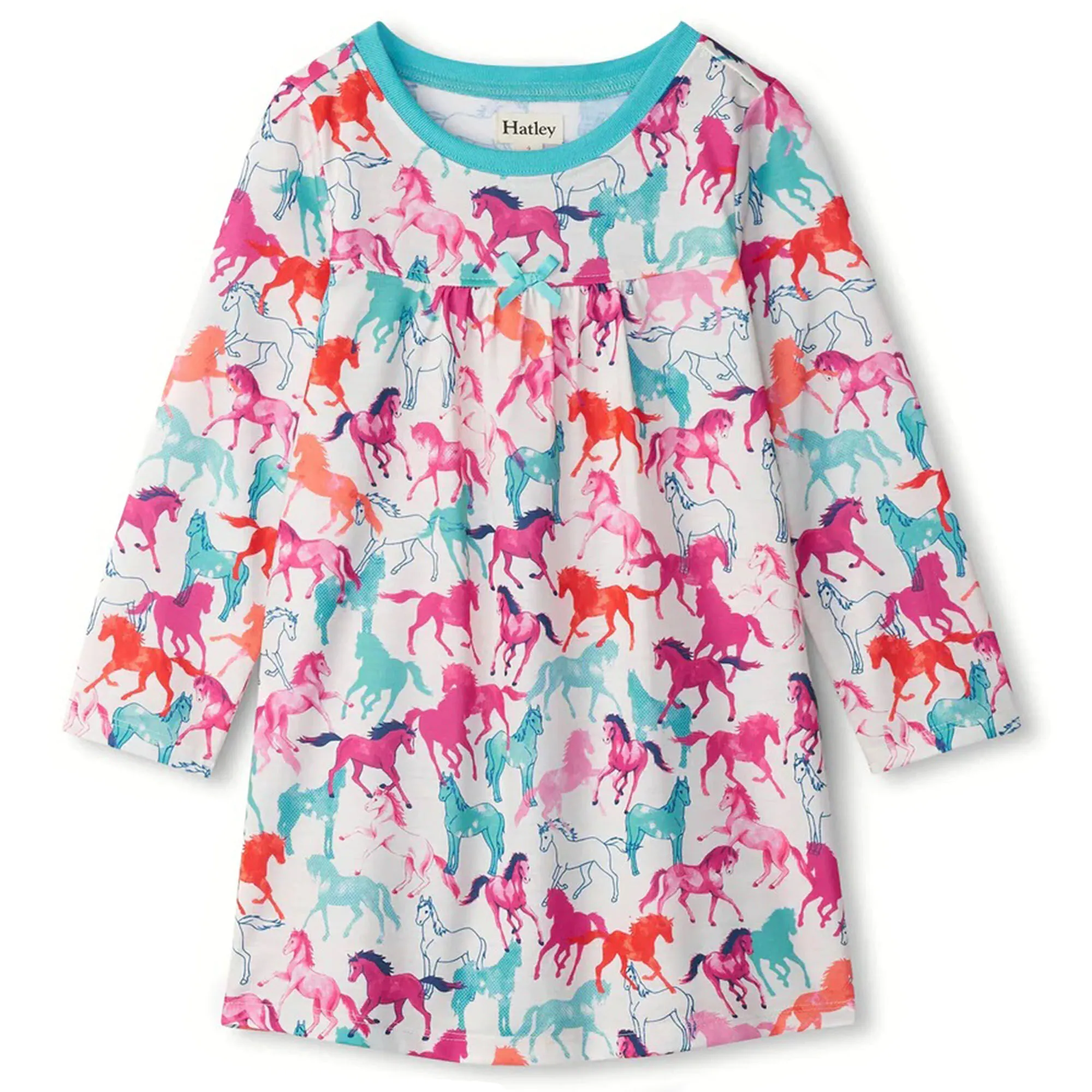 Hatley Girl's Pretty Horses Long-Sleeve Nightgown