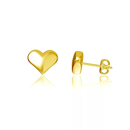 Heart Post Earrings - Gold Plated