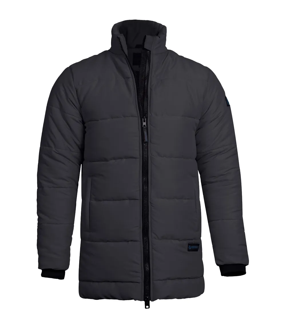 Herman Men's Dark Gray Down Puffer Jacket - 3/4 Length Jacket