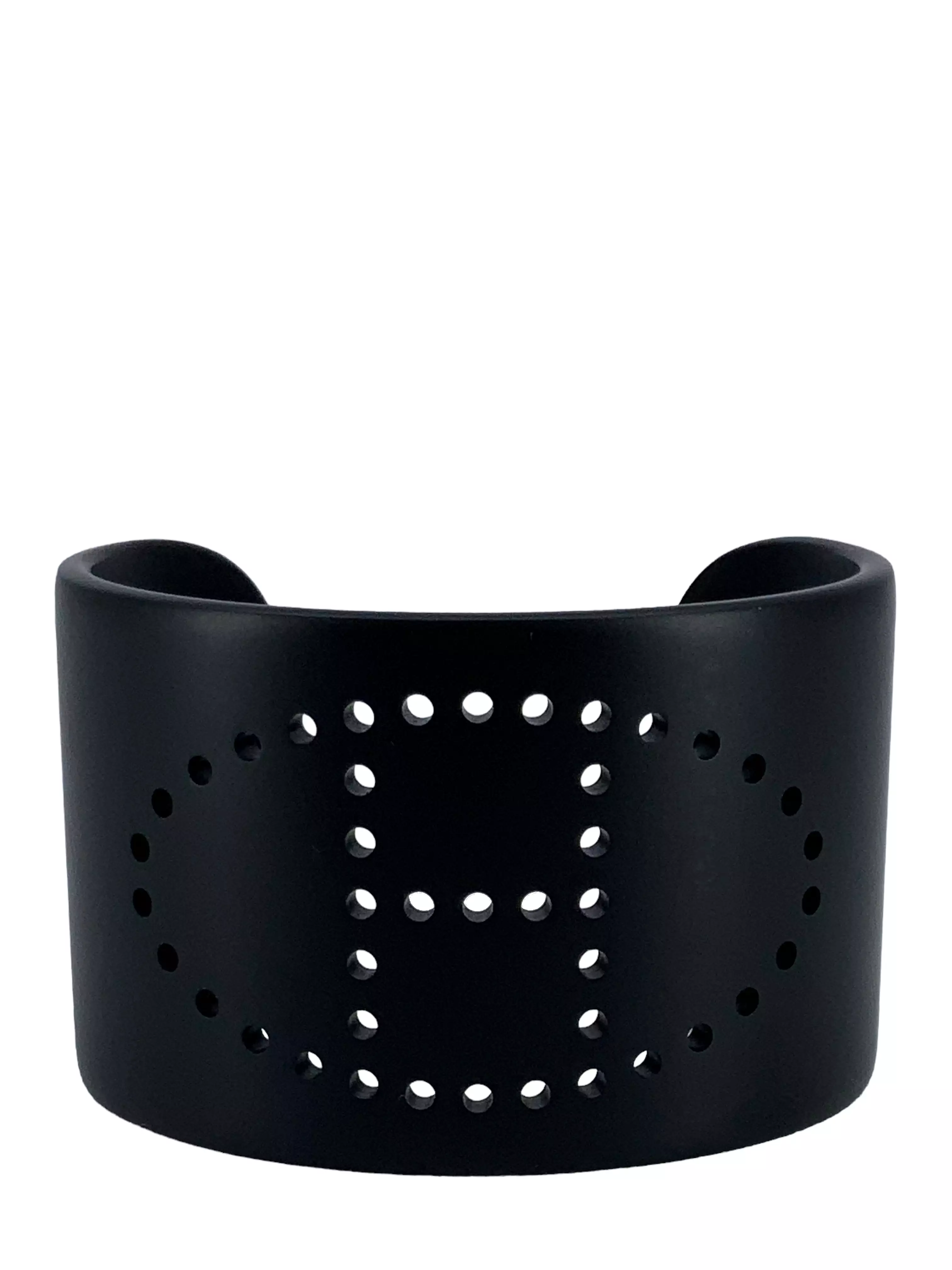 Hermes Evelyn Perforated H Aluminium Sunset Cuff Bracelet T3