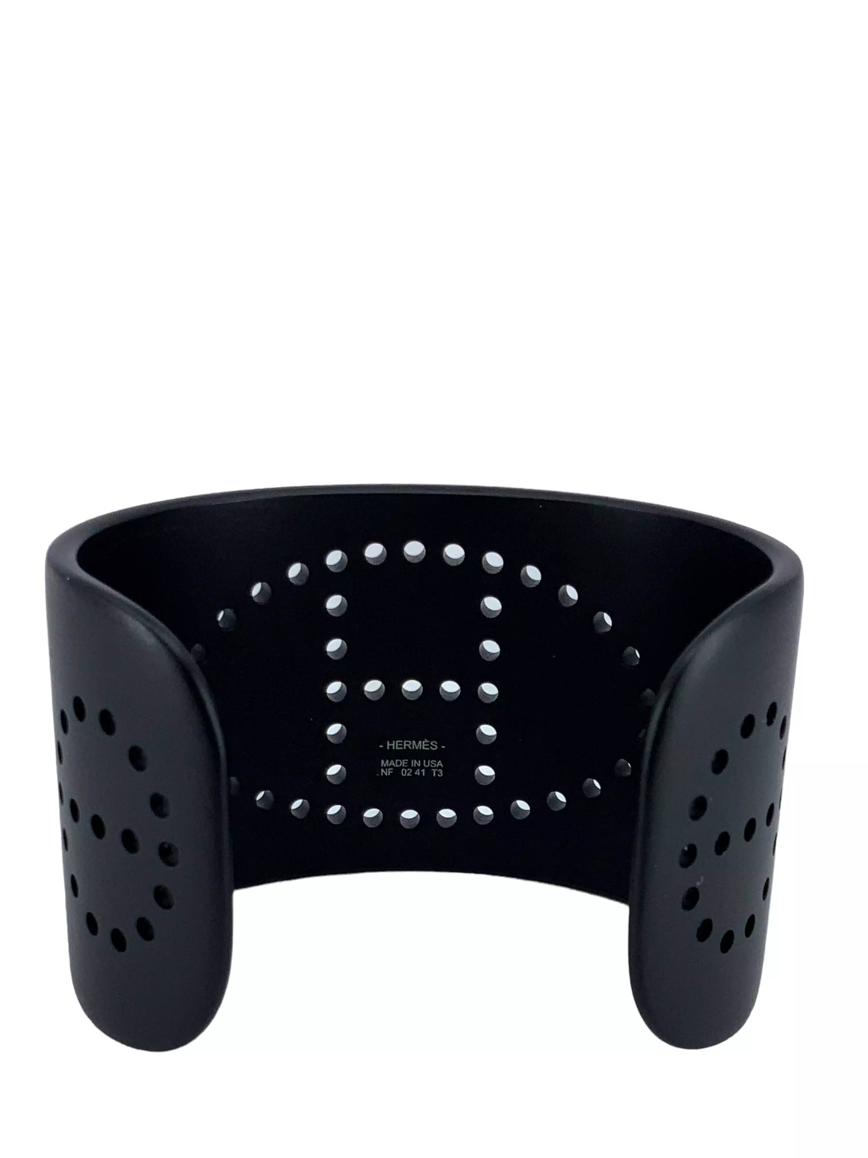 Hermes Evelyn Perforated H Aluminium Sunset Cuff Bracelet T3