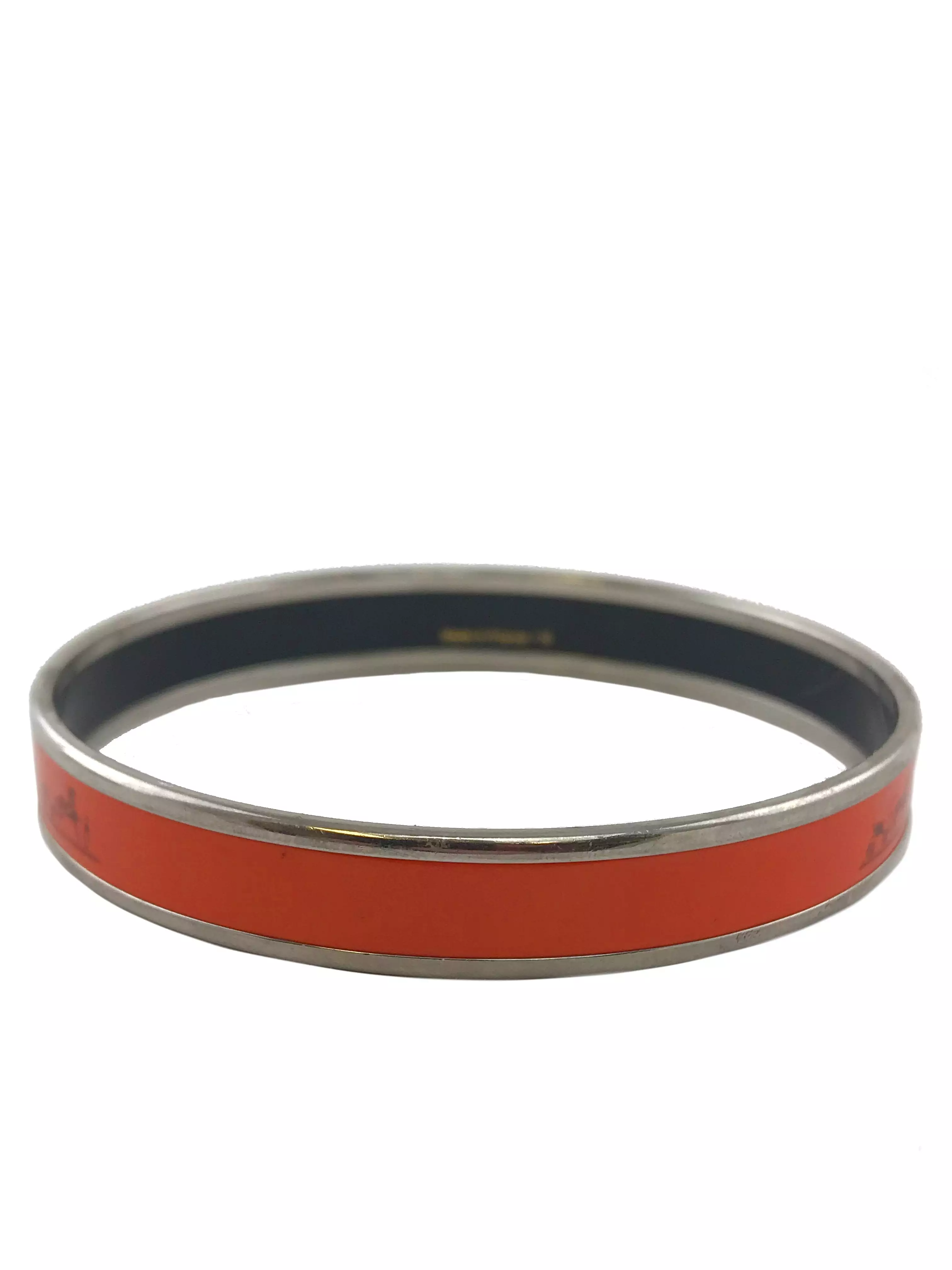 Hermes Printed Enamel Caleche Narrow Bracelet 70