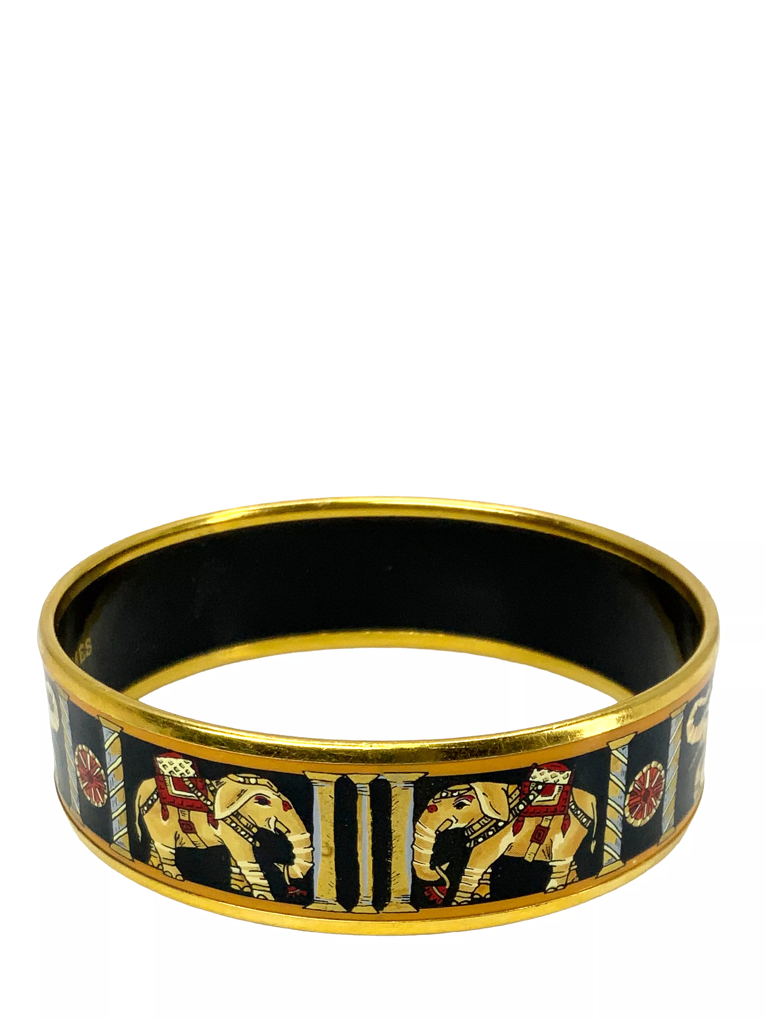 Hermes Printed Enamel Torana Wide Bracelet 65