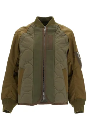 hybrid nylon and ripstop jacket 24 07381 KHAKI×OLIVE