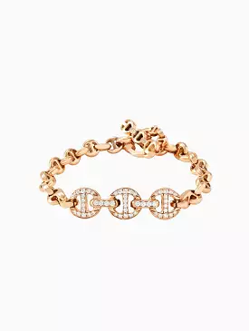 ID Bracelet With Antiquated Diamond Pendant