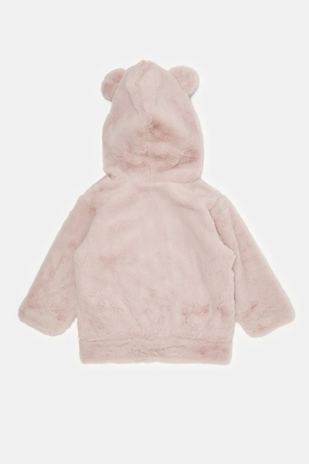 Infant Girls Pink Fur Sweat Jacket