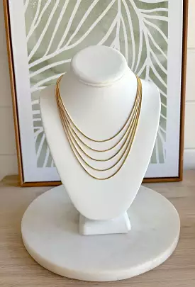 Jasmine Layered Chain Necklace in Gold