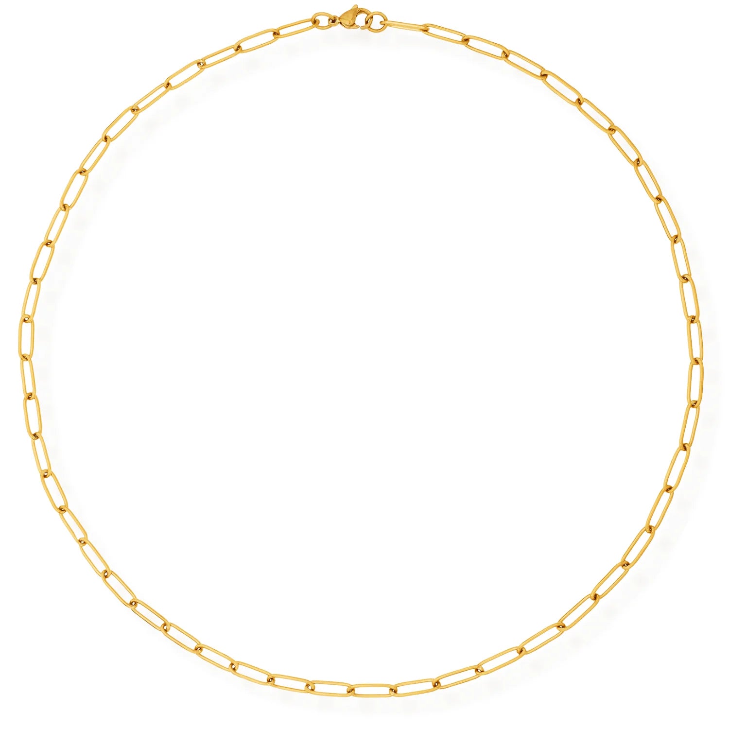 Jayden Paper Clip Chain Gold Necklace