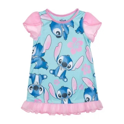 JCPenney Disney Collection Toddler Girls Stitch Short Sleeve Nightgown