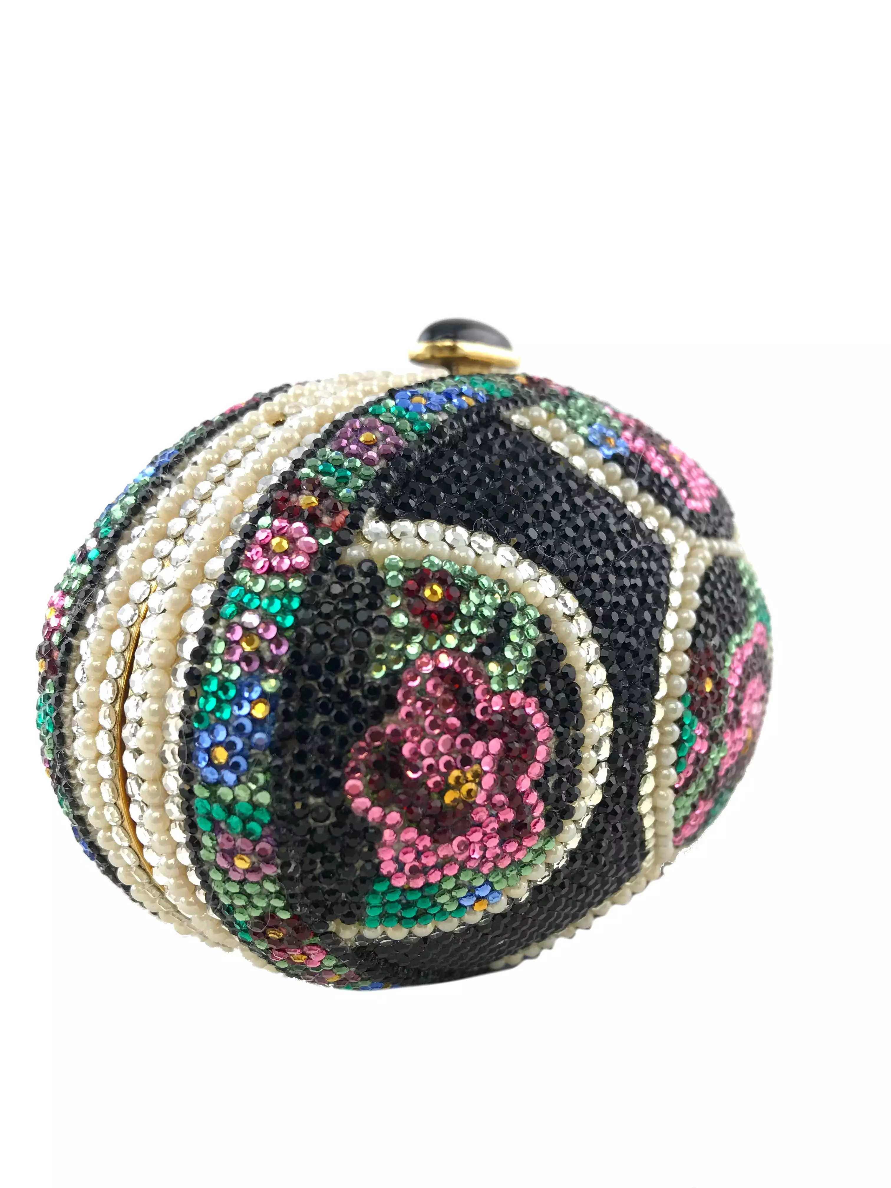 Judith Leiber Pearl Egg Swarovski Crystal Minaudiere Evening Bag